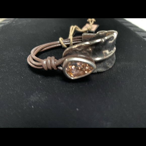 Sale 💥Mad about Love Unode50 Brown Leather Purple Swarovski Bracelet - Picture 7 of 7